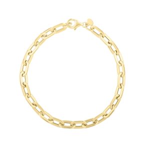 14K Oval Domed Paperclip Necklace