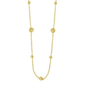 14K Layered Alternating Bead Chain Necklace