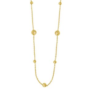 14K Layered Alternating Bead Chain Necklace