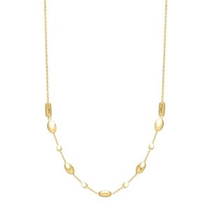 14K Adjustable Puff Pebble Necklace