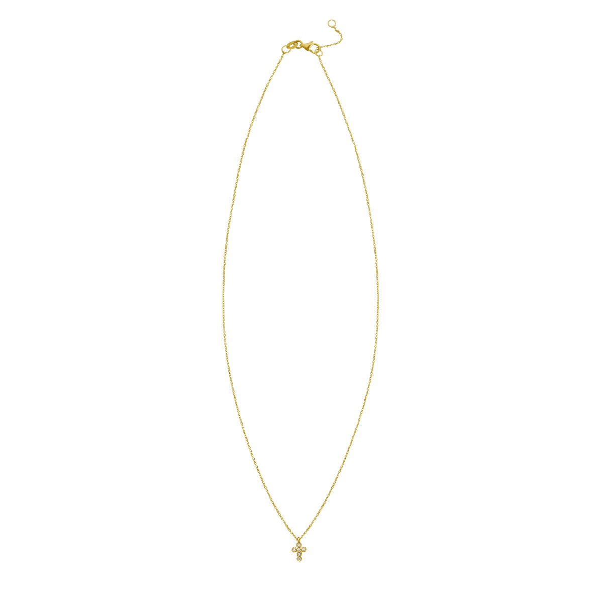 14K Petite Diamond Cross Necklace