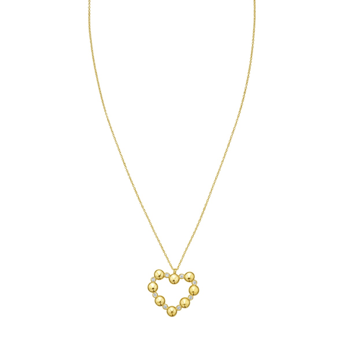 14K Diamond Heart Bauble Necklace