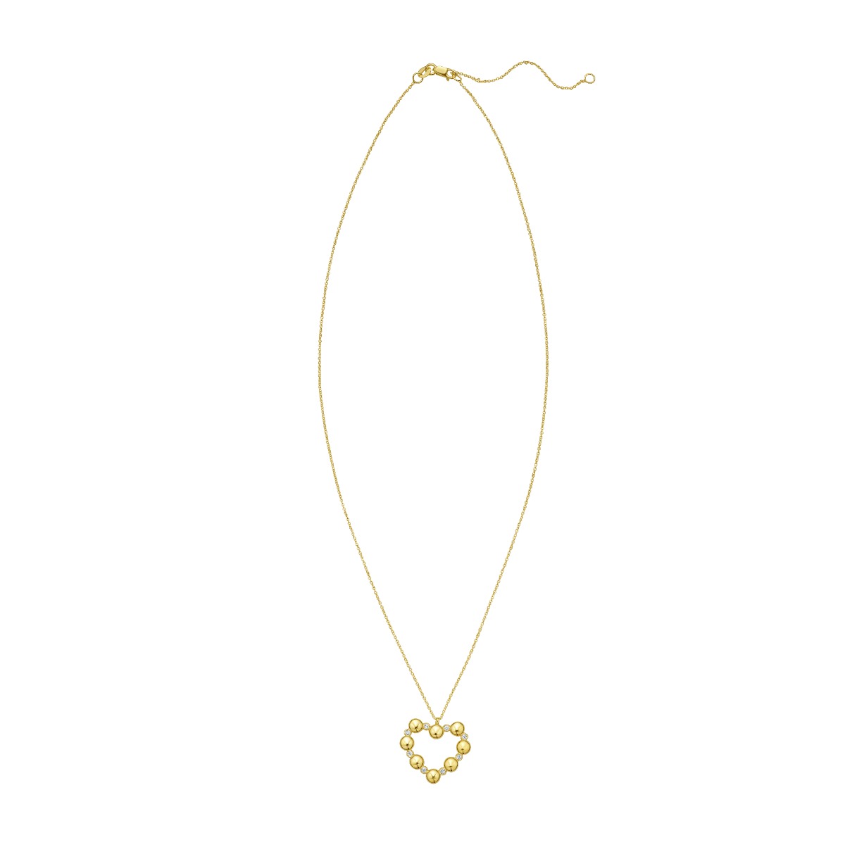 14K Diamond Heart Bauble Necklace