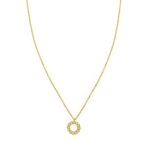 14K Petite Diamond Circle Necklace