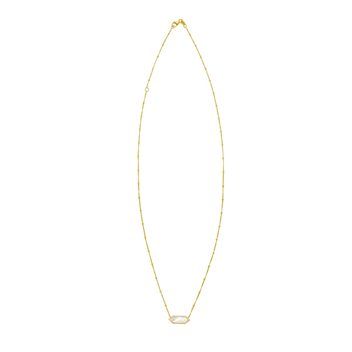 14K Hexagon Mother of Pearl Necklace