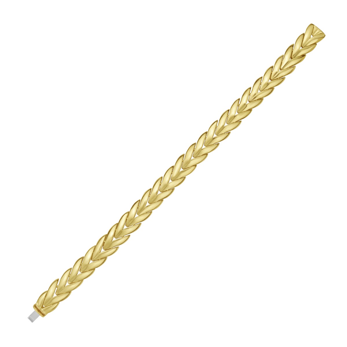 14K Chevron Link Bangle