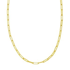 14K Mini Diamante Paperclip Chain