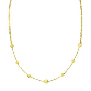 14K Adjustable Heart Link Necklace