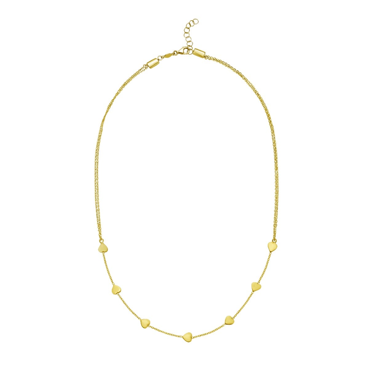 14K Adjustable Heart Link Necklace