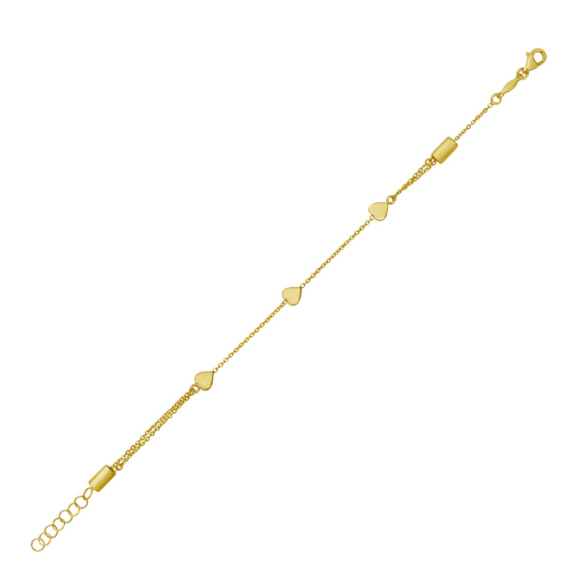 14K Adjustable Heart Link Bracelet