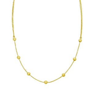14K Adjustable Bead Link Necklace