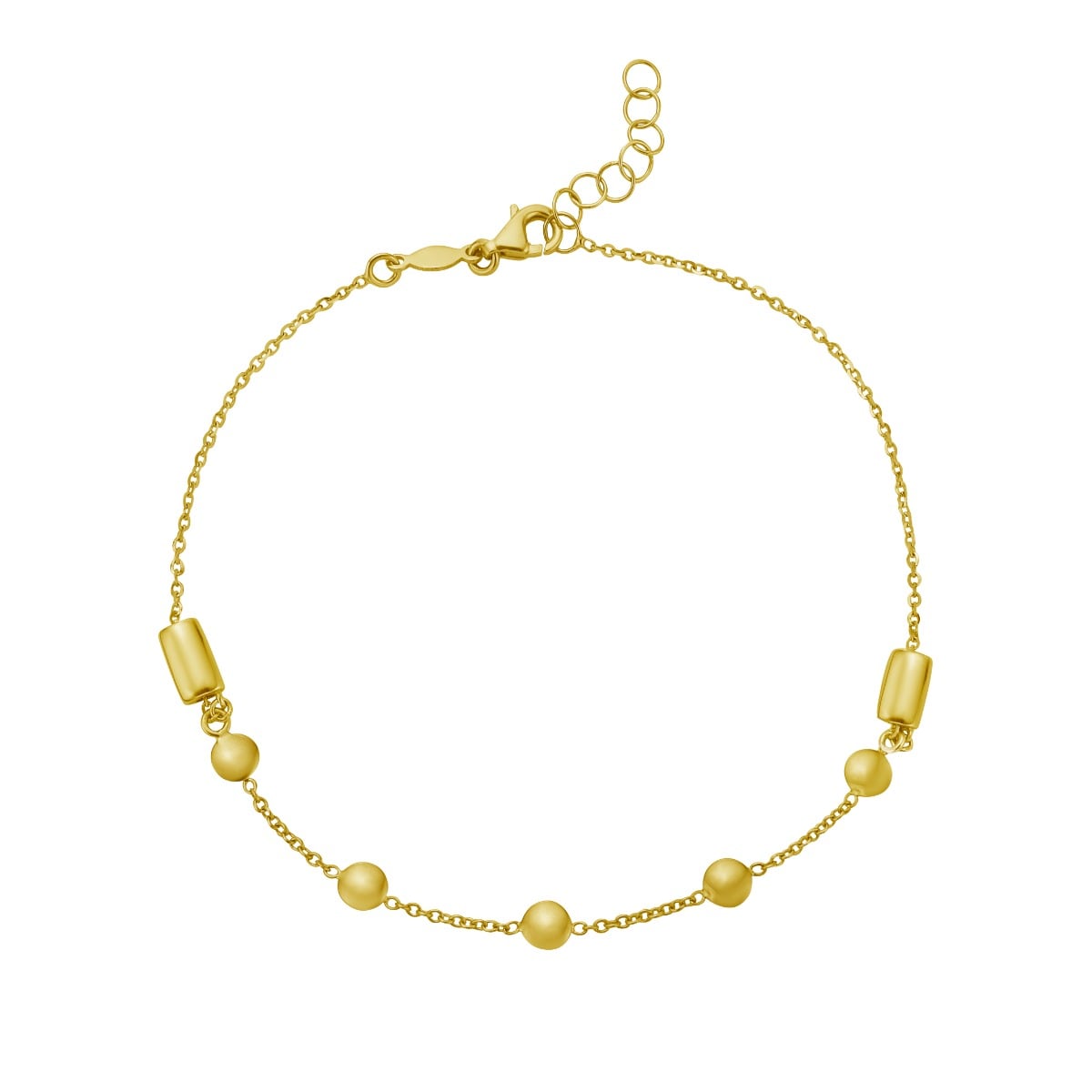 14K Adjustable Bead Link Bracelet