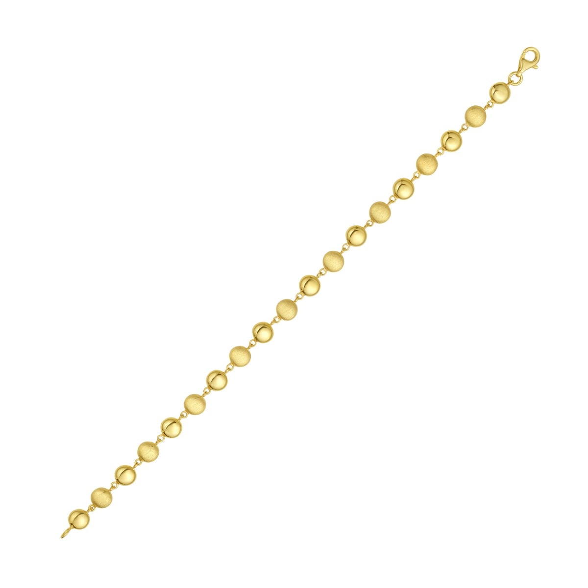 14K Polished/Satin Pebbles Bracelet