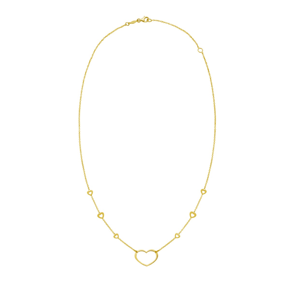 14K Open Heart Station Necklace