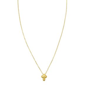 14K Puffed Mini Cross Pendant
