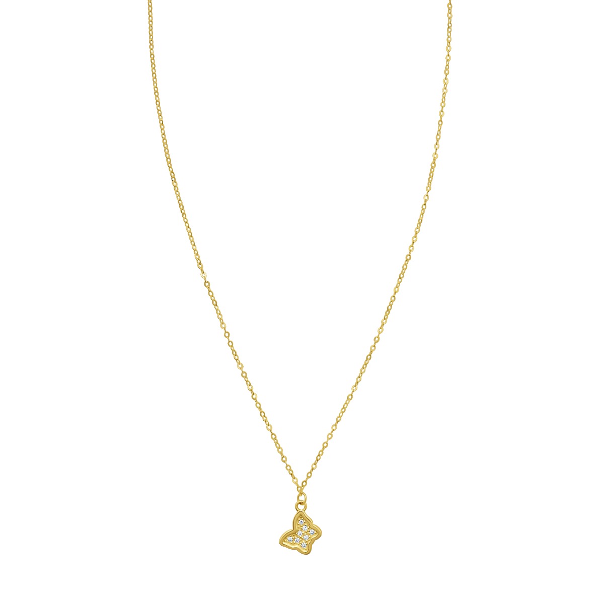 14K Petite Diamond Butterfly Necklace