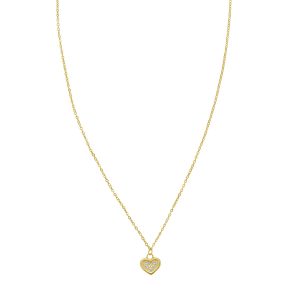 14K Petite Diamond Heart Necklace