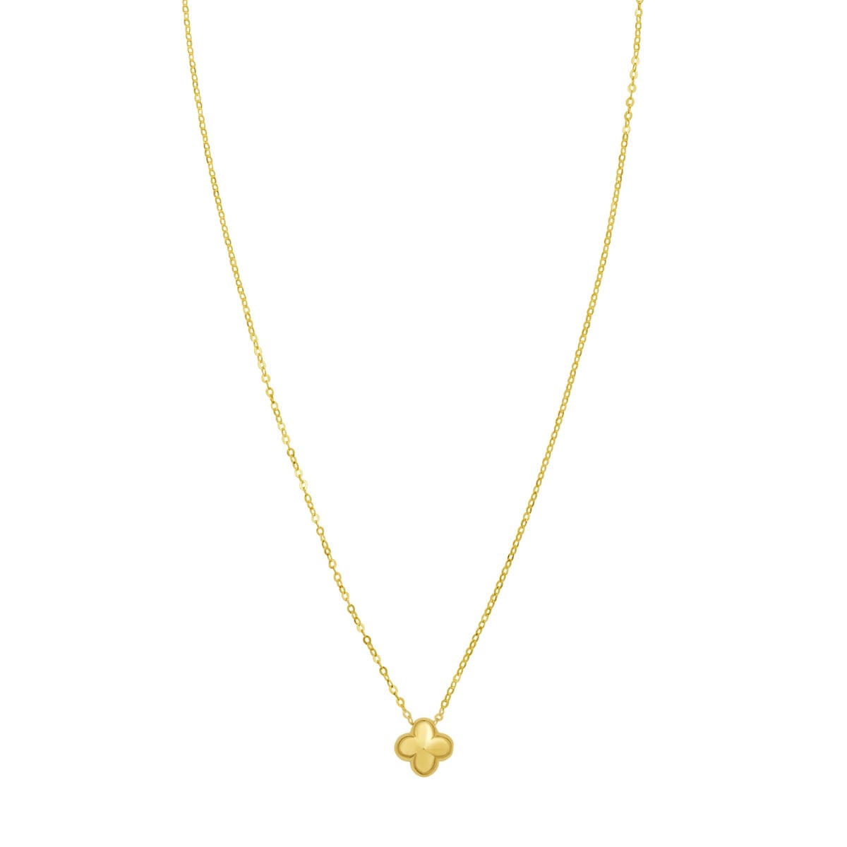 14K Puffed Mini Clover Pendant