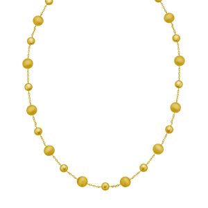 14K Polished/Satin Pebble Links Necklace