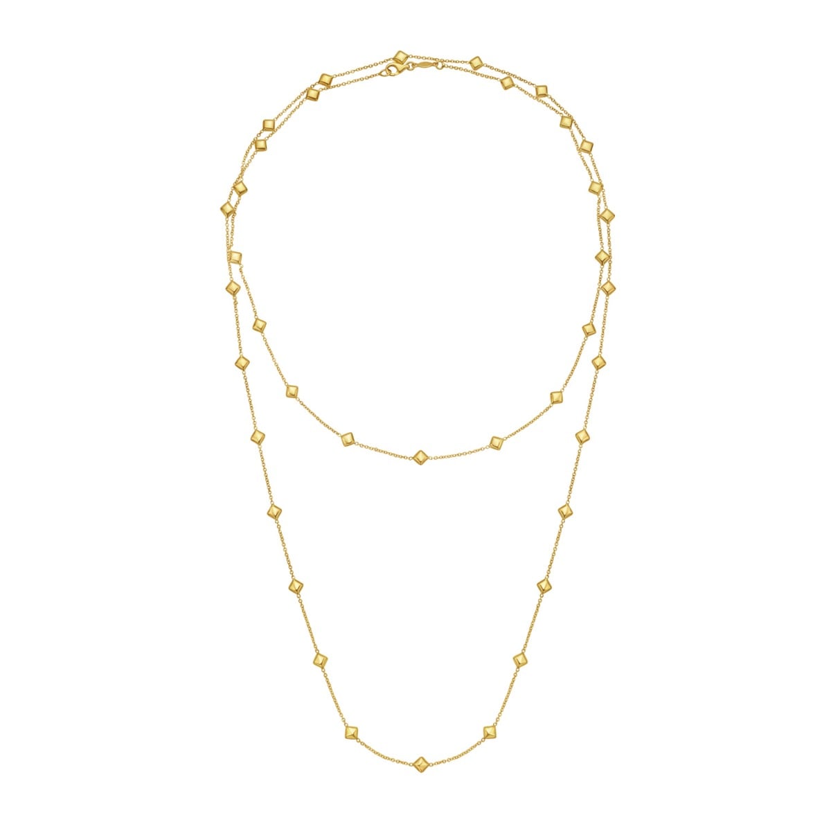 14K Pyramid Station Layered Necklace