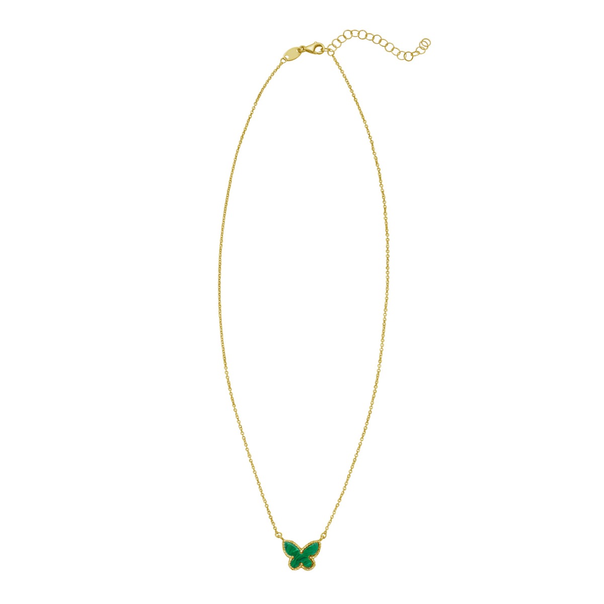 14K Primavera Malachite Butterfly Necklace