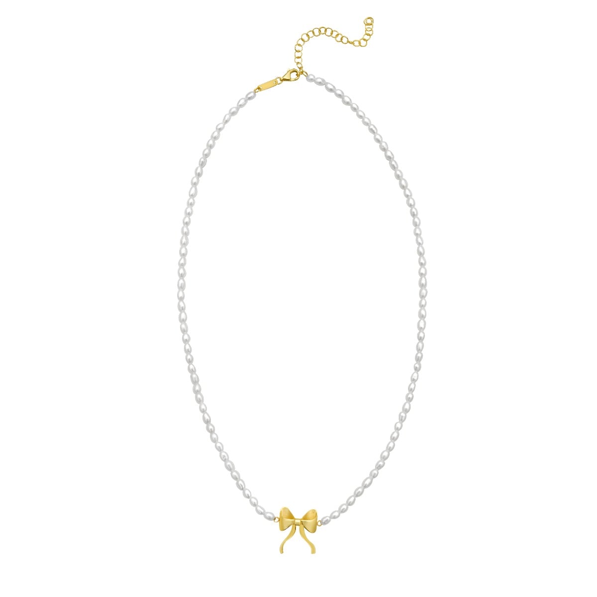 14K Bow Pearl Necklace