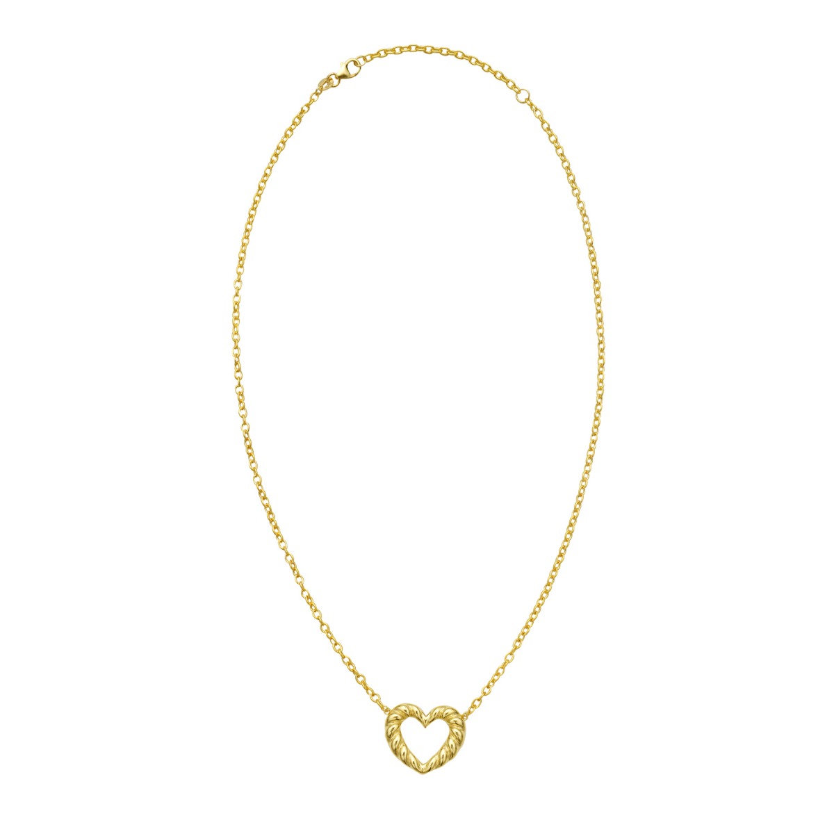 14K Braided Open Heart Necklace