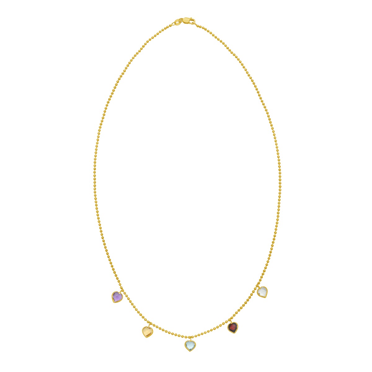 14K Gem Heart Necklace