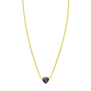 14K Amethyst Heart Necklace