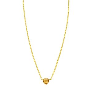14K Citrine Heart Necklace