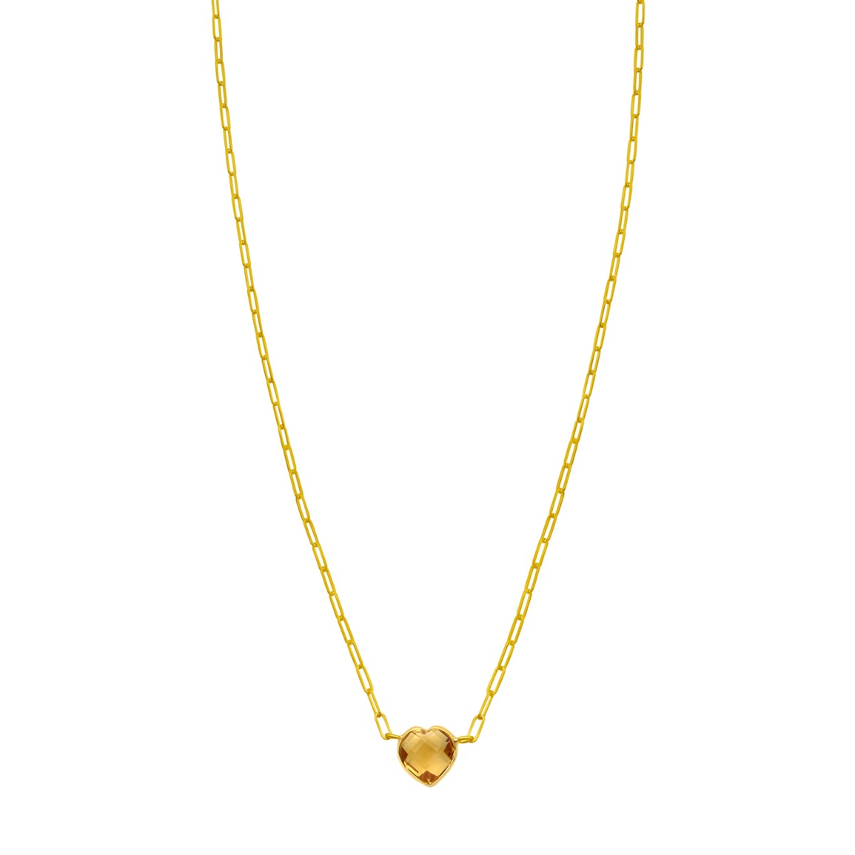 14K Citrine Heart Necklace