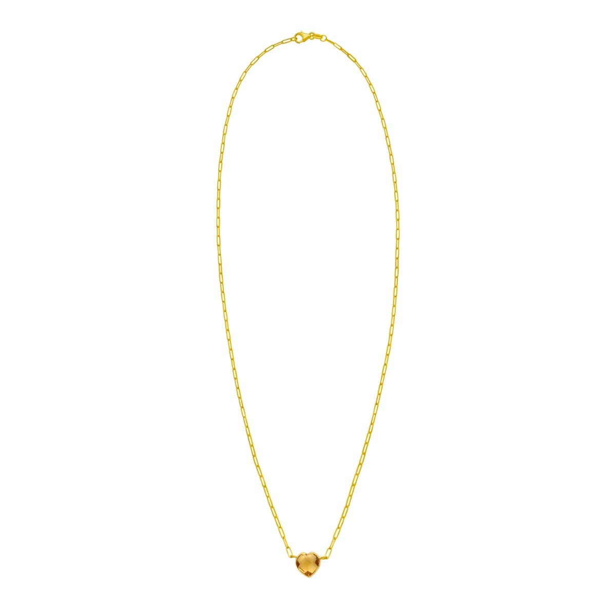 14K Citrine Heart Necklace