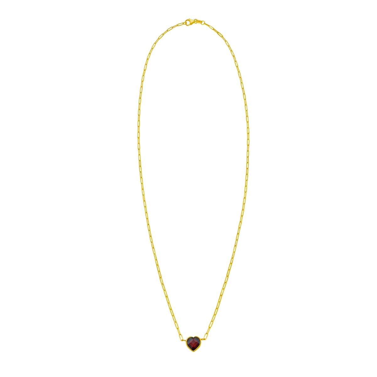 14K Garnet Heart Necklace