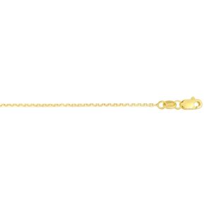 14K Gold 0.87mm Diamond Cut Cable Chain