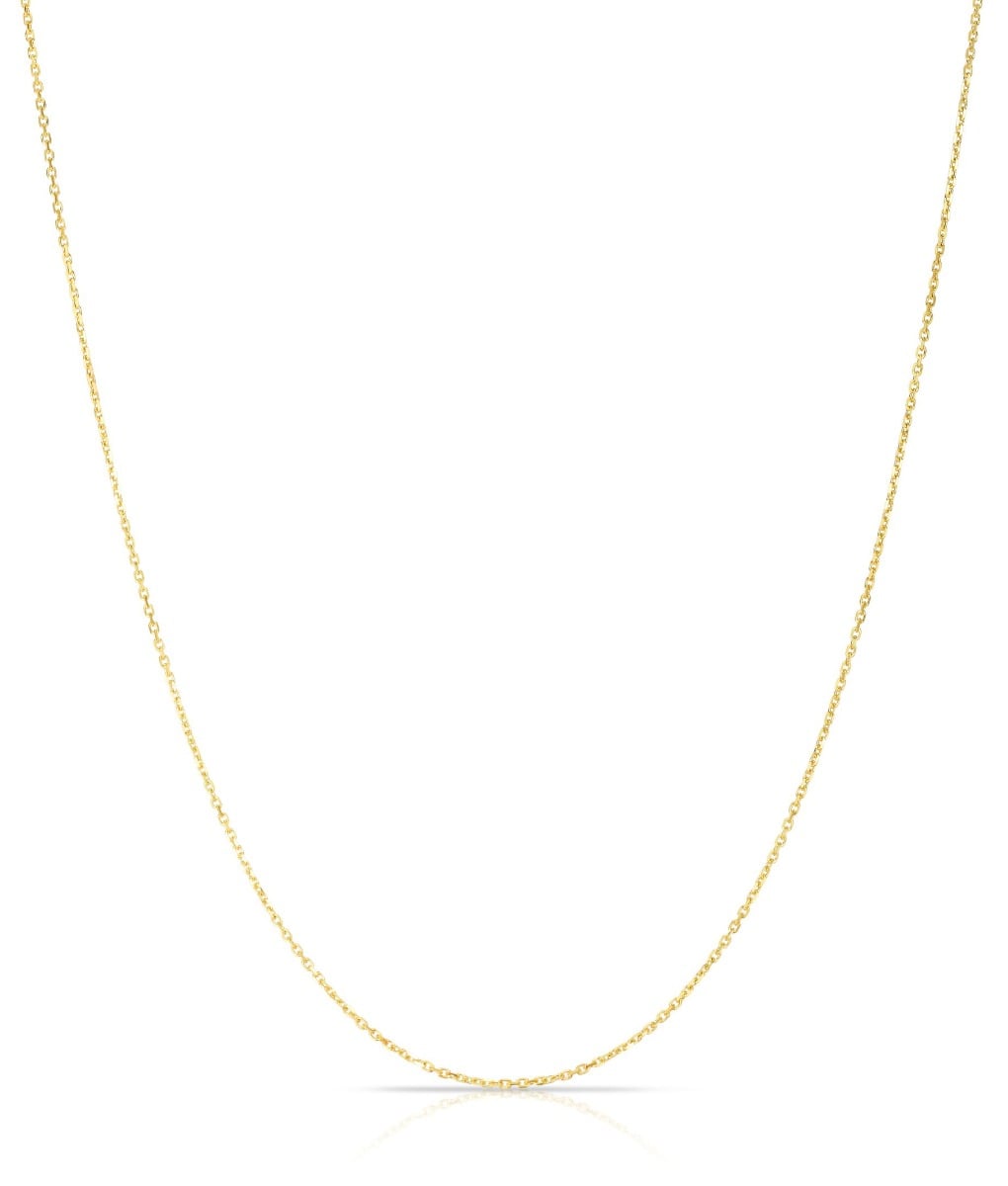 14K Gold 0.87mm Diamond Cut Cable Chain