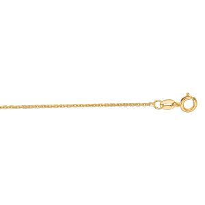 14K Gold 1.1mm Diamond Cut Cable Chain