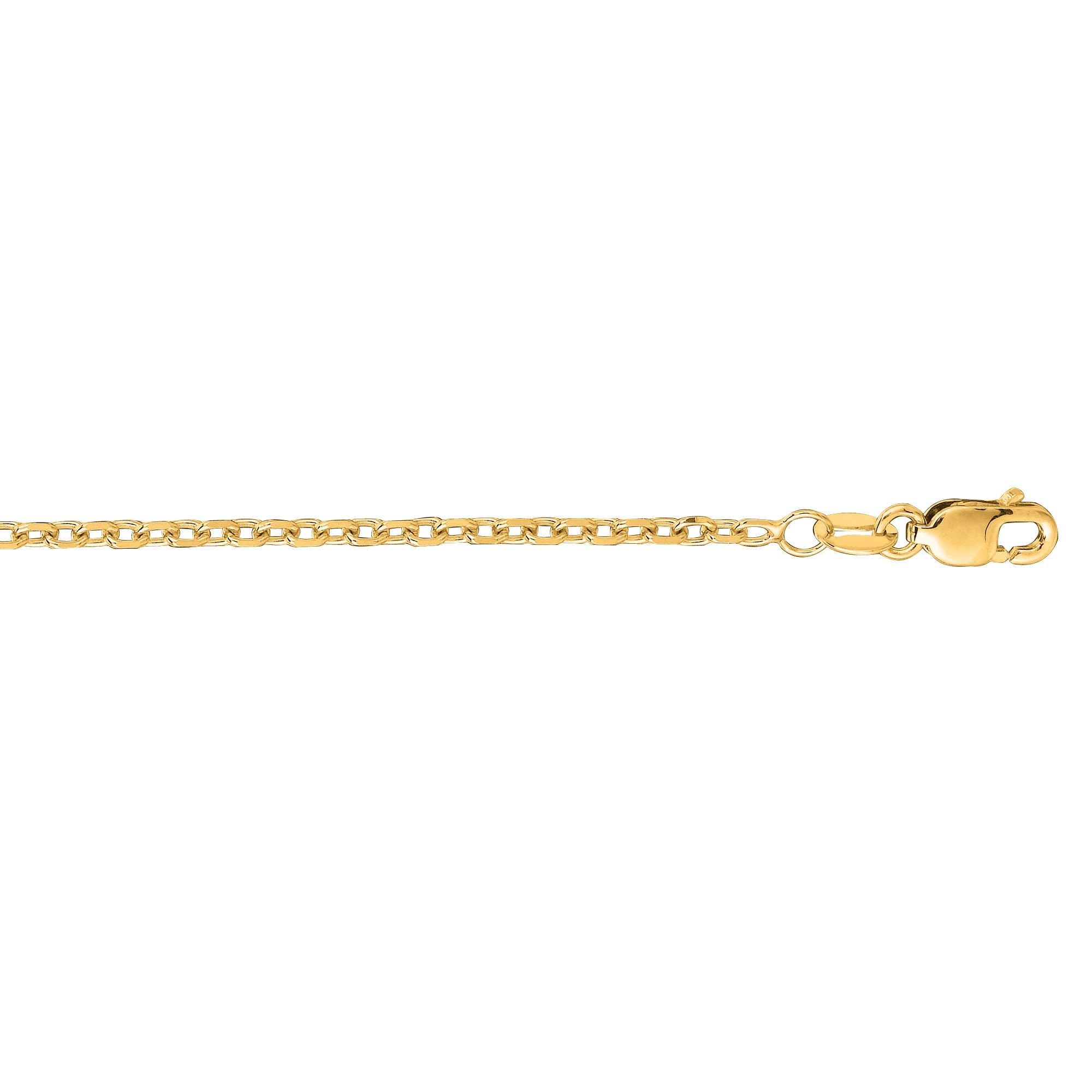 14K Gold 1.9mm Diamond Cut Cable Chain