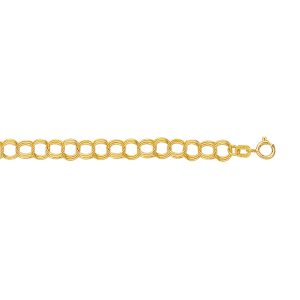 14K Gold Small Double Link Charm Bracelet