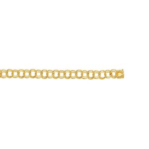 14K Gold 10mm Large Double Link Charm Bracelet