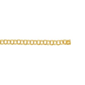 14K Gold 10mm Large Double Link Charm Bracelet