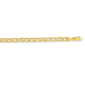 14K Gold Mini Double Link Charm Bracelet