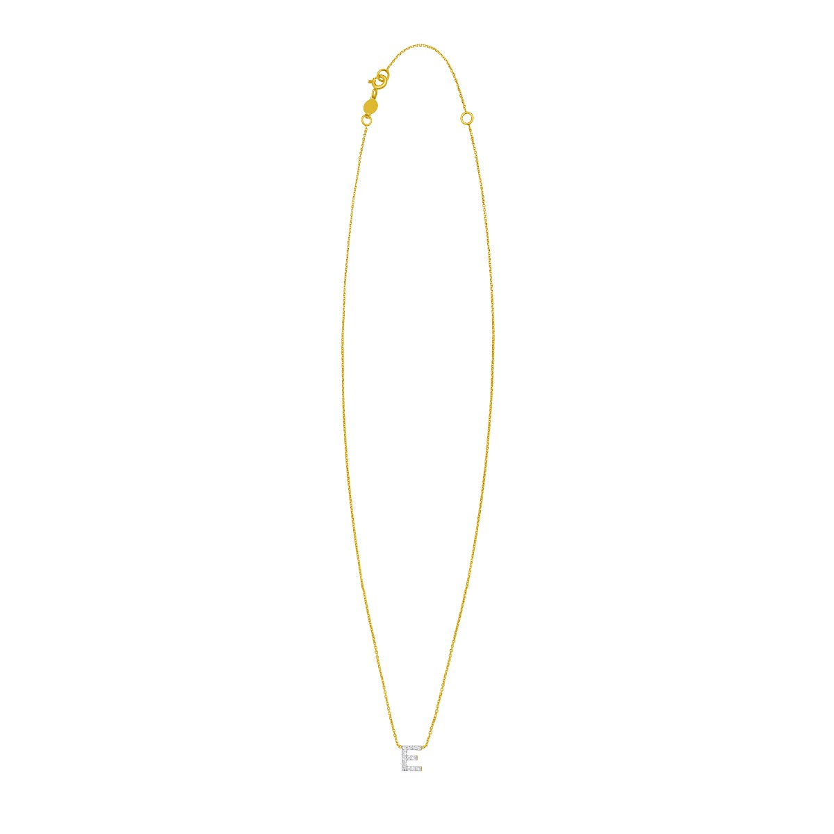 14K Mini Diamond E Initial