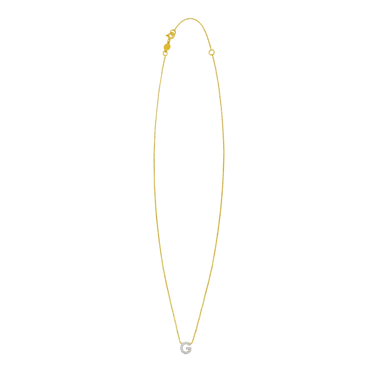 14K Mini Diamond G Initial