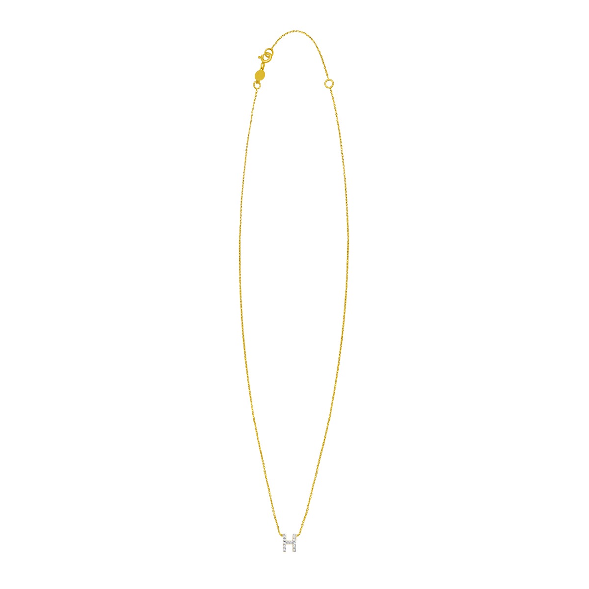 14K Mini Diamond H Initial