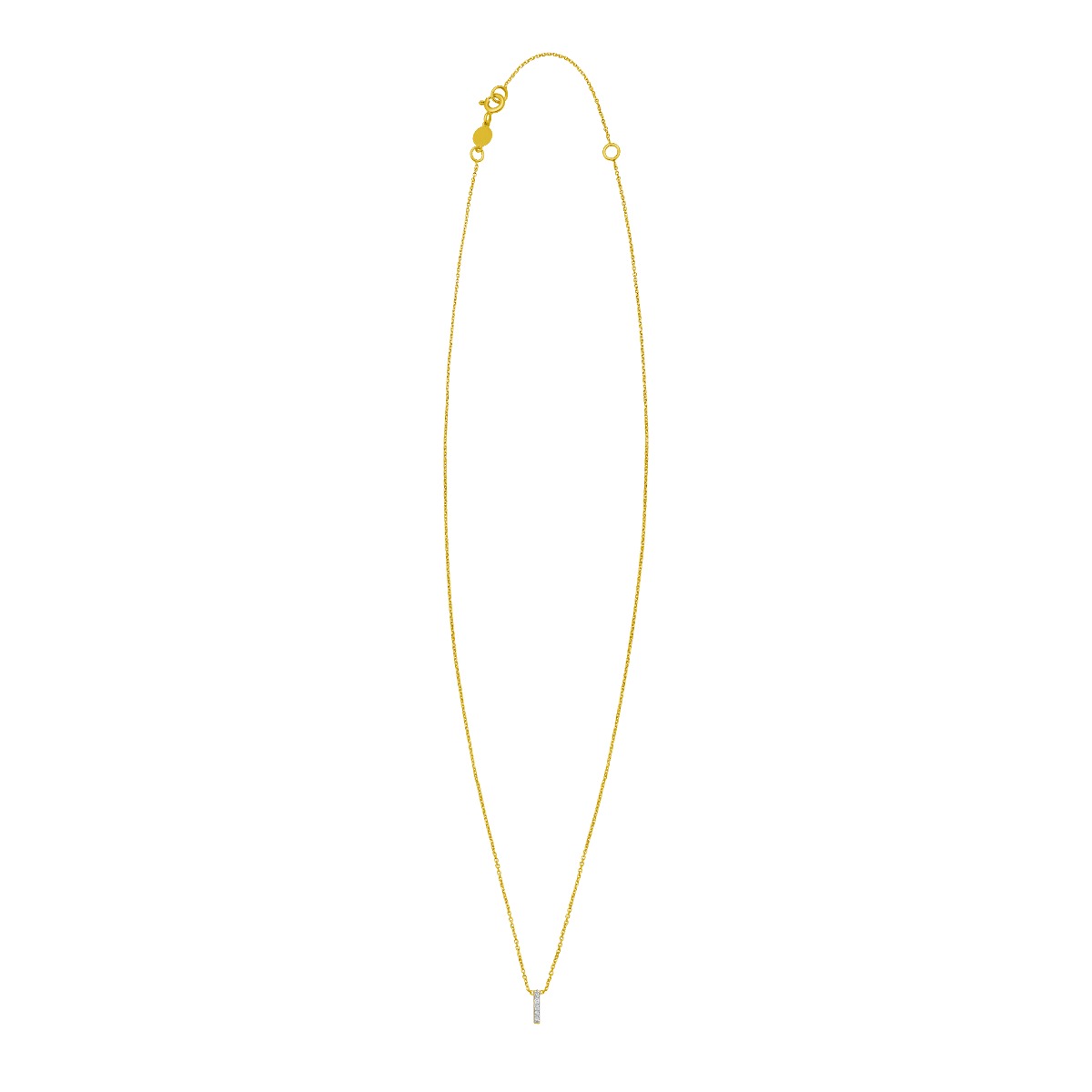 14K Mini Diamond I Initial