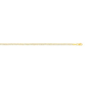 14K Gold 2.6mm White Pave Curb Chain