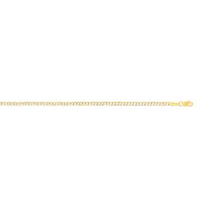 14K Gold 2.6mm White Pave Curb Chain