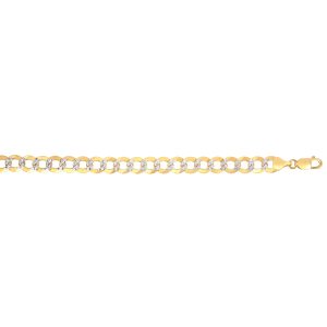 14K Gold 12.18mm White Pave Curb Chain