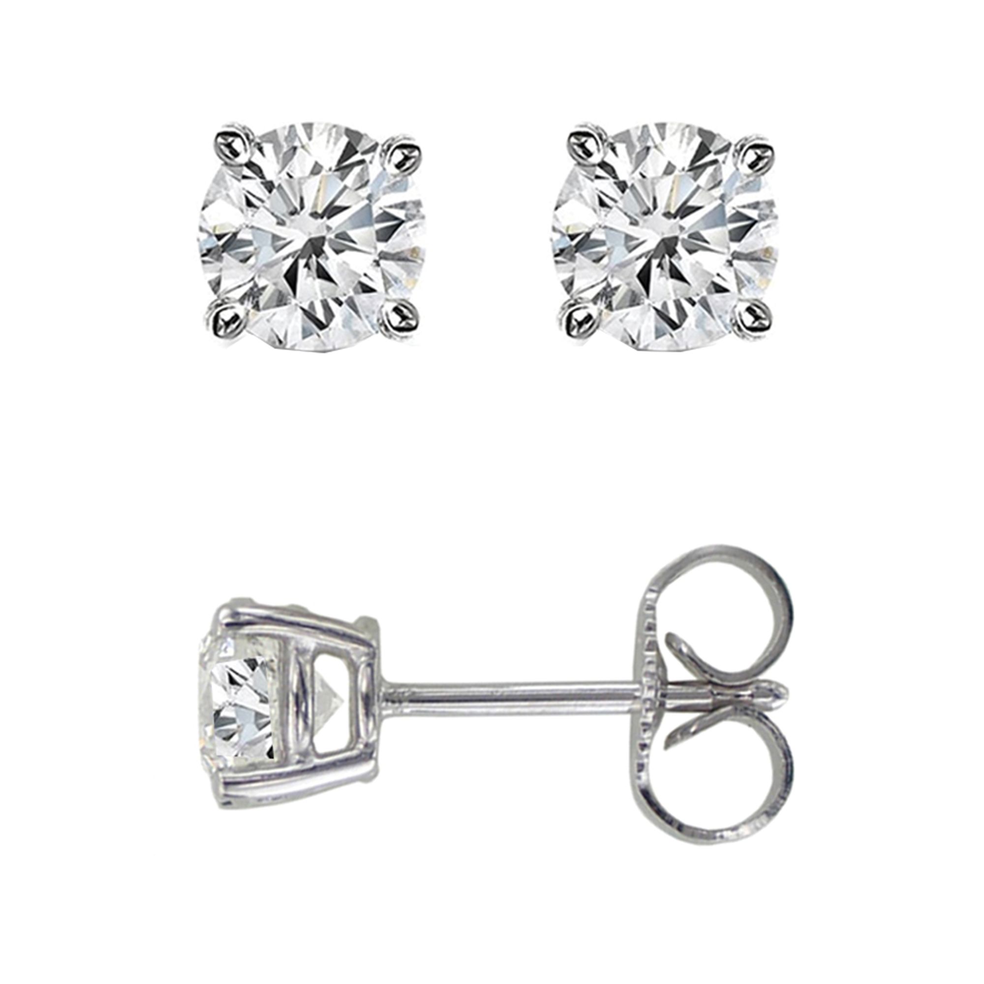 14K Gold .50ct I-J/I1 Round Diamond Stud Earring