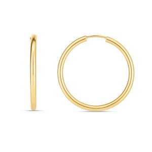 14K Round Hoop Earring